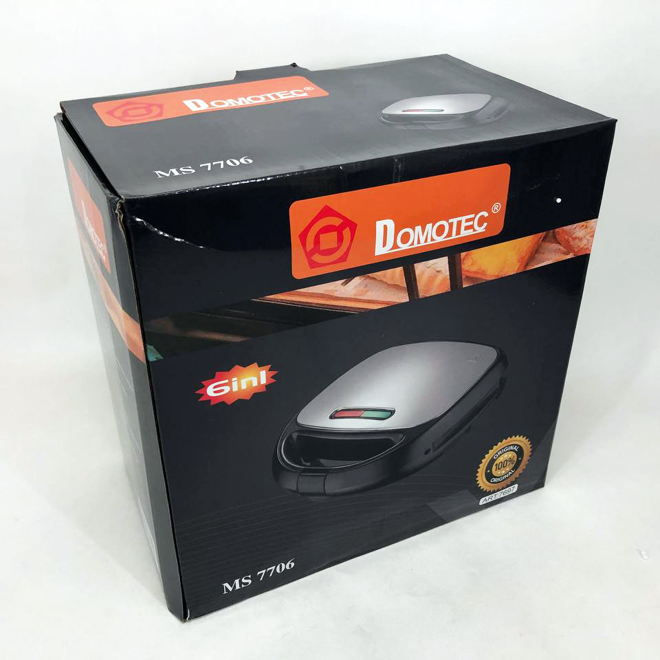 Мультипекарь 6в1 со съемными формами Domotec MS-7706, сендвичница 4в1, домашний гриль для шаурмы