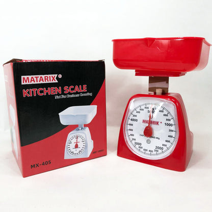 Весы кухонные механические MATARIX MX-405 5 кг, кухонные весы для взвешивания продуктов. Цвет: красный