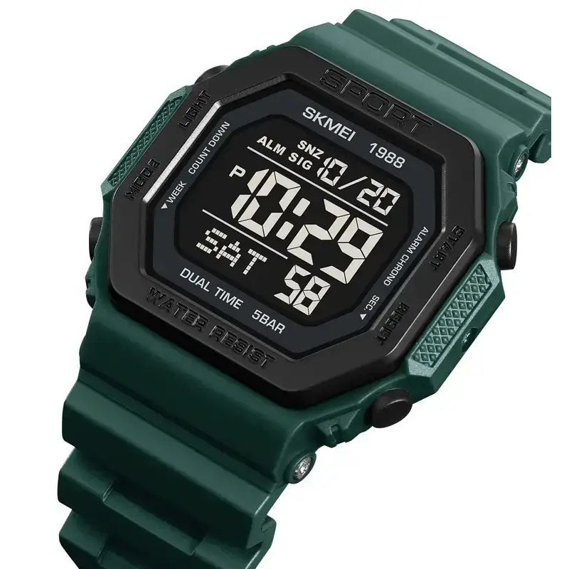 Часы наручные мужские SKMEI 1988DKGN, часы наручные электронные тактические, часы армейские оригинал