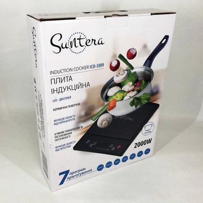 Электроплитка Suntera ICD-1009 2000 Вт индукционная плита мини, плита инфракрасная, сенсорные электроплиты