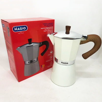 Гейзерная кофеварка Magio MG-1009 450 мл, гейзерная турка для кофе, кофеварка гейзерного типа