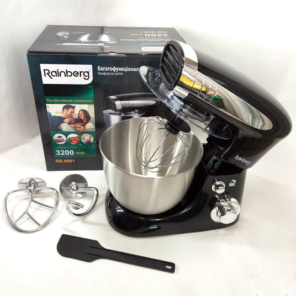 Тістоміс міксер Rainberg RB-8081 кухонний комбайн планетарний 3200 Вт, кухонний комбайн