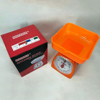 Весы кухонные механические MATARIX MX-405 5 кг, Весы для кухни для продуктов. Цвет: оранжевый