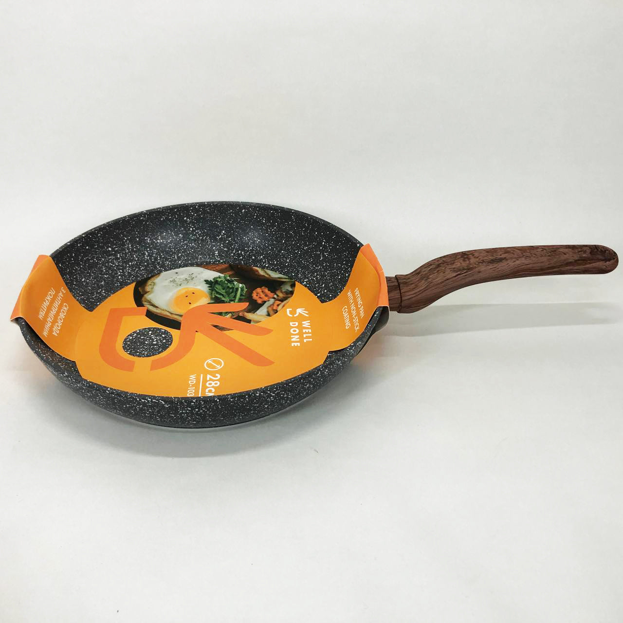 Сковорода Well Done WD-1038N с покрытием Marble Stone 28 см, сковорода с индукционным дном