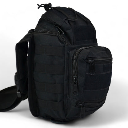 Тактична сумка чорна через плече військова велика нагрудна сумка ВСУ сумка універсальна армійська