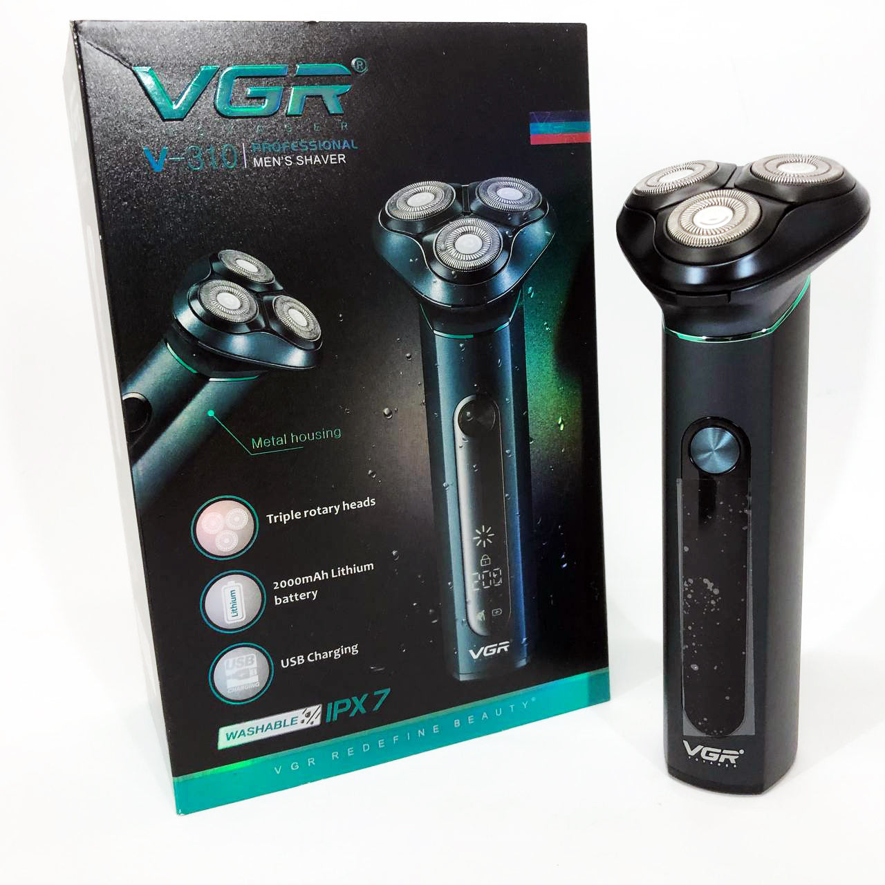Электробритва портативная бритва VGR V-310 шейвер для бритья бороды и усов с аккумулятором