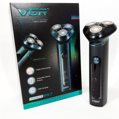 Электробритва портативная бритва VGR V-310 шейвер для бритья бороды и усов с аккумулятором