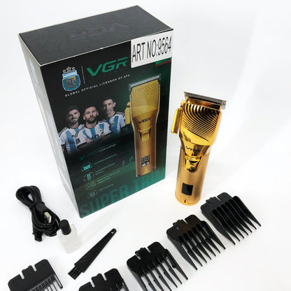 Аккумуляторная машинка для стрижки волос VGR V-280 с дисплеем и насадками, Качественная машинка