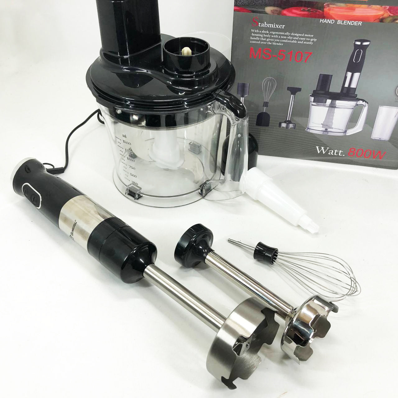 Блендер погружной многофункциональный 6 в 1 Domotec MS-5107 800 Вт, Мощный блендер для дома