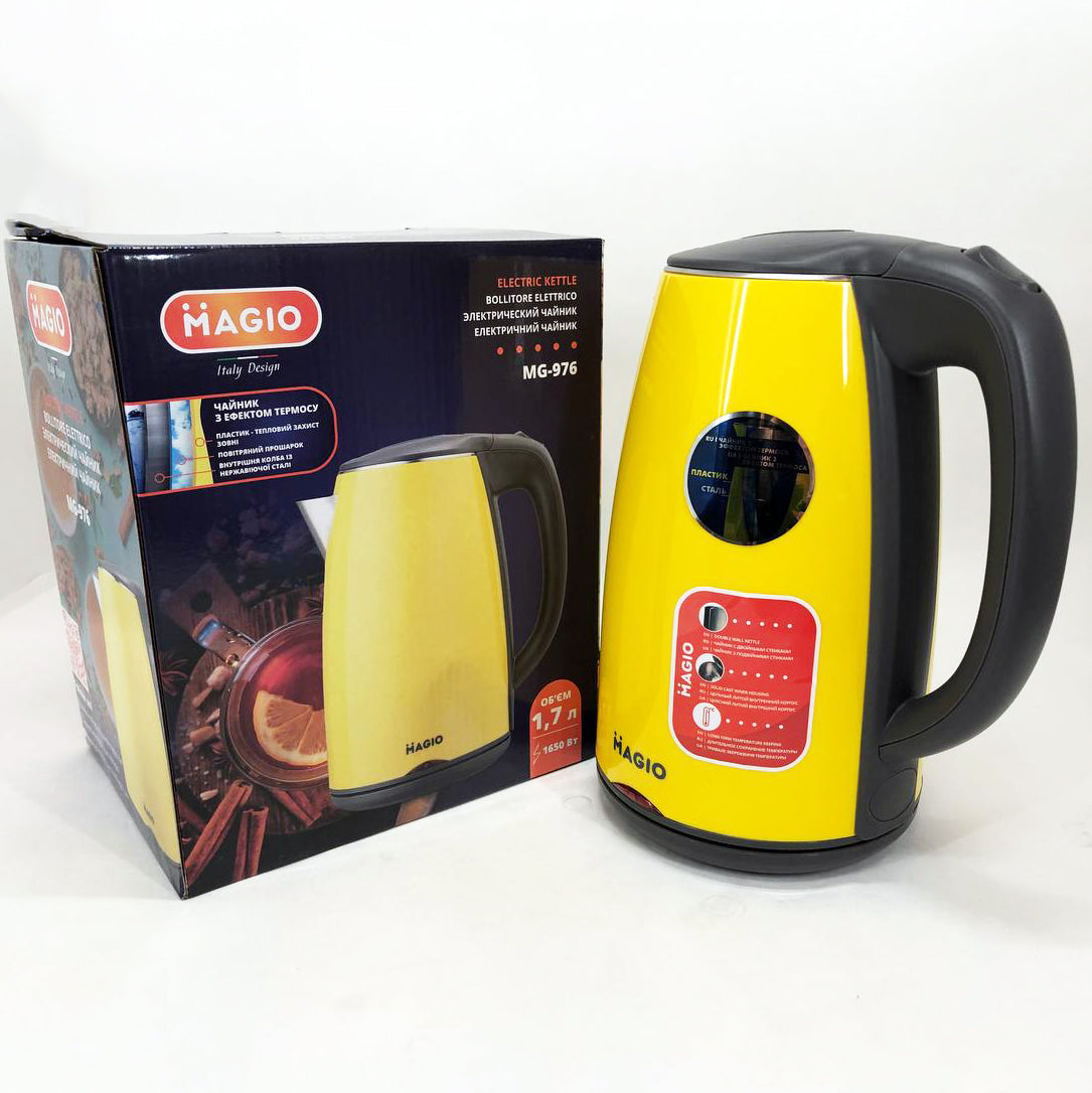 Электрочайник MAGIO MG-976, маленький электрочайник, хороший электрический чайник, электронный чайник