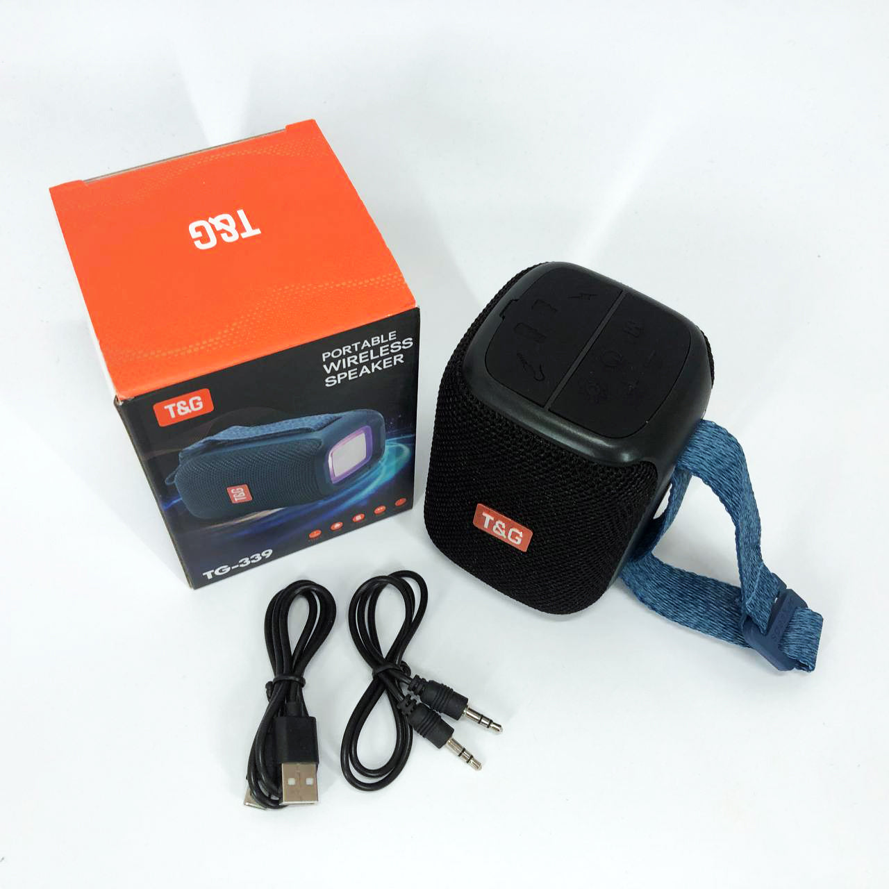 Портативная Bluetooth колонка TG339 5W с RGB подсветкой, Аккумуляторная колонка для музыки. Цвет: черный