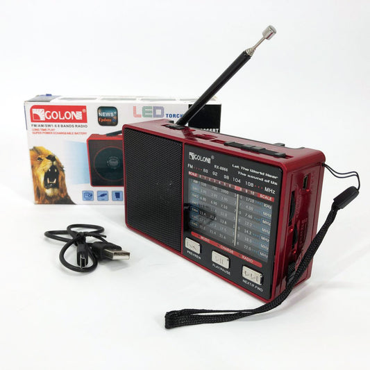 Радіо GOLON RX-8866 цифровий портативний радіоприймач з ліхтариком функцією PowerBank.