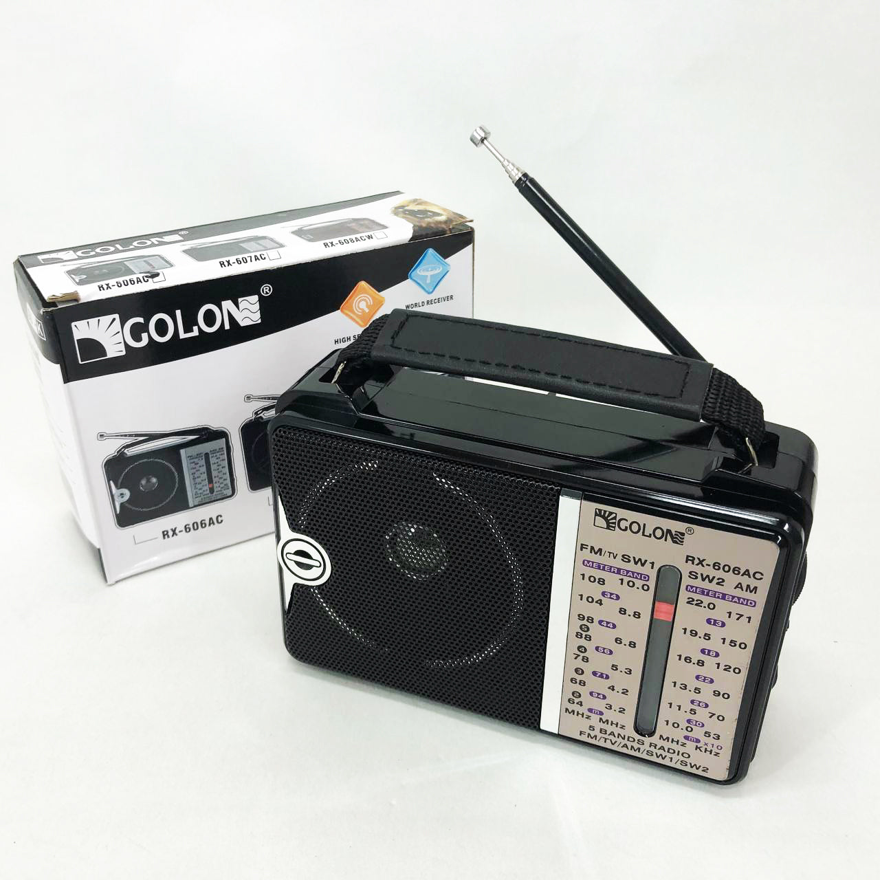 Радиоприёмник портативное радио Golon RX-606 от сети и на батарейках приемник ретро колонка fm акустическая