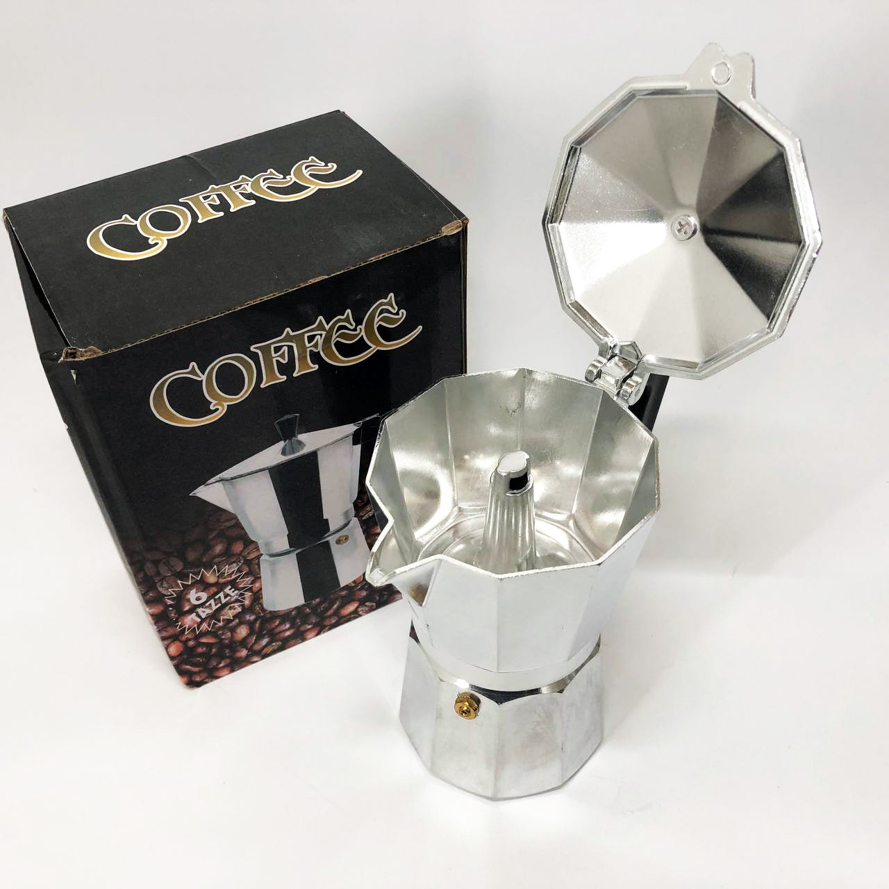 Кофеварка гейзерная из нержавеющей стали UNIQUE UN-1912 270 мл, Гейзерная кофеварка 3 чашки