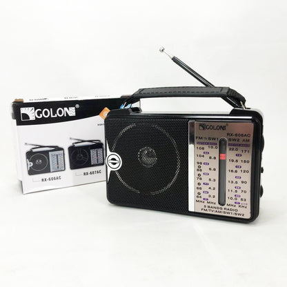 Радиоприёмник портативное радио Golon RX-606 от сети и на батарейках приемник ретро колонка fm акустическая