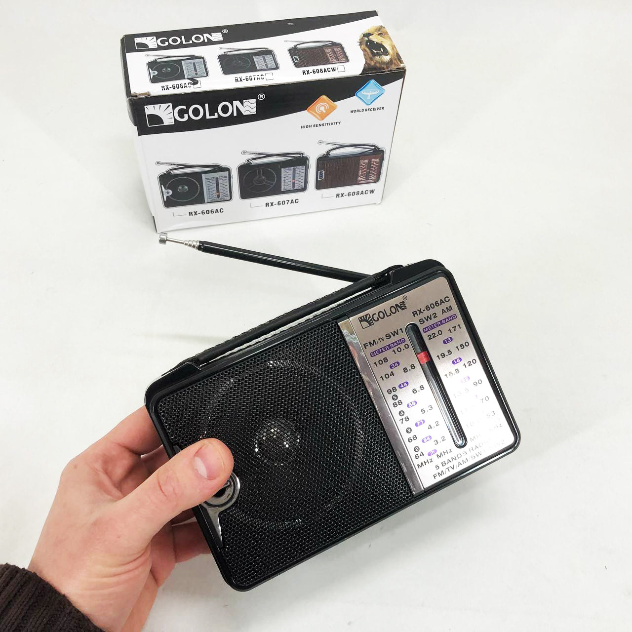 Радиоприёмник портативное радио Golon RX-606 от сети и на батарейках приемник ретро колонка fm акустическая