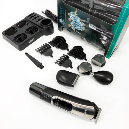 Набор для стрижки VGR 5 в 1 V-111, 9 насадок, Аккумуляторный универсальный триммер для стрижки