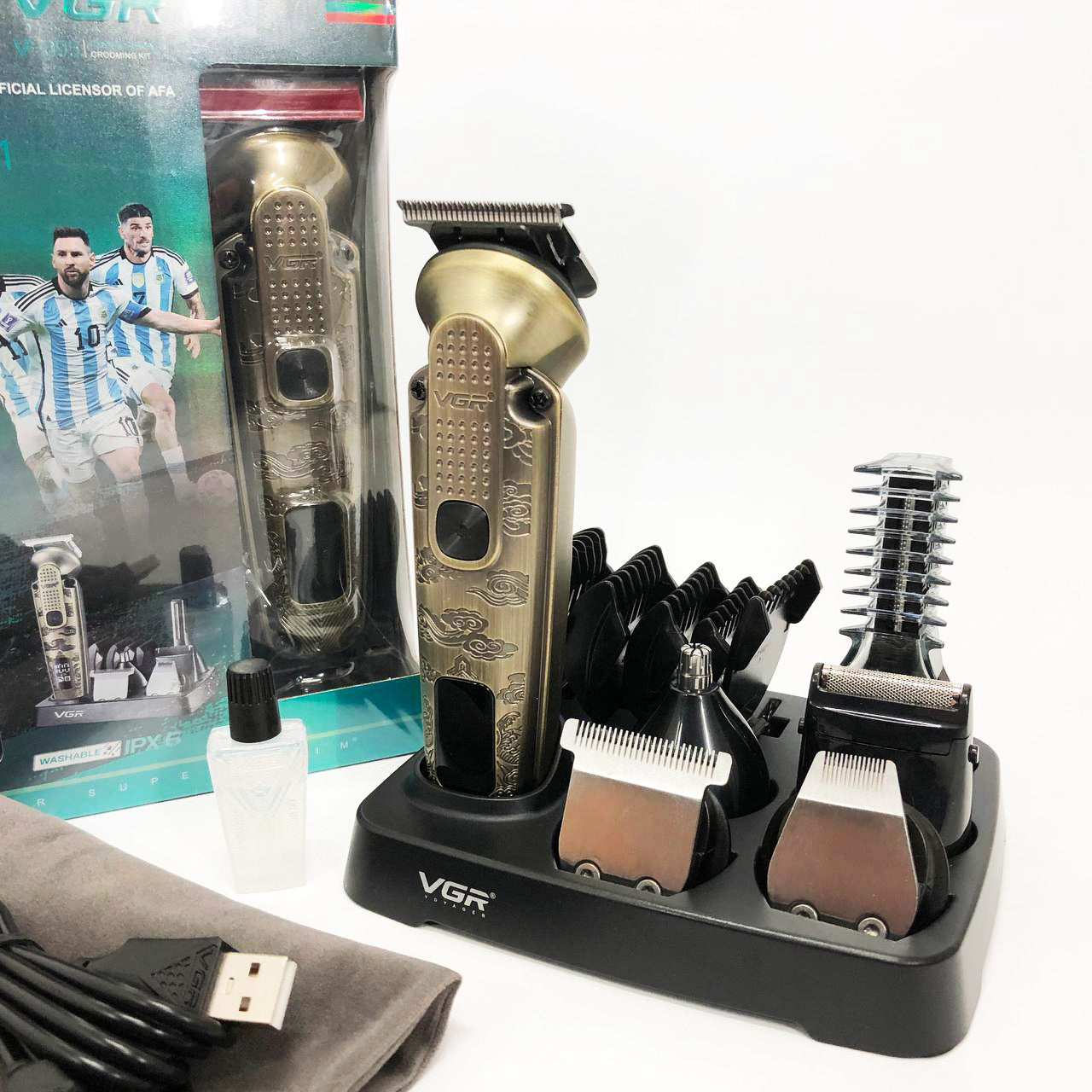 Набор для стрижки VGR 6 в 1 V-095, 16 насадок,  Многофункциональная аккумуляторная машинка для стрижки