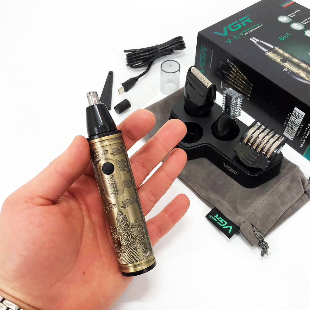 Триммер VGR 4 в 1 V-621, Мужские электробритвы для лица, Бритва для влажного удаления волос