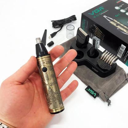 Триммер VGR 4 в 1 V-621, Мужские электробритвы для лица, Бритва для влажного удаления волос