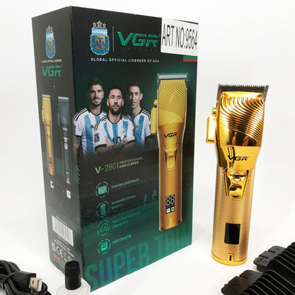 Аккумуляторная машинка для стрижки волос VGR V-280 с дисплеем и насадками, Качественная машинка