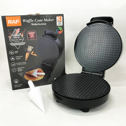 Электрическая вафельница RAF R.565 с антипригарным покрытием и конусом для трубочек