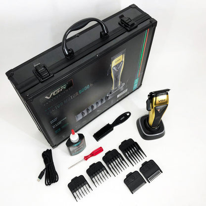 Машинка для стрижки VGR V-015 аккумуляторная беспроводная профессиональная 6 насадок