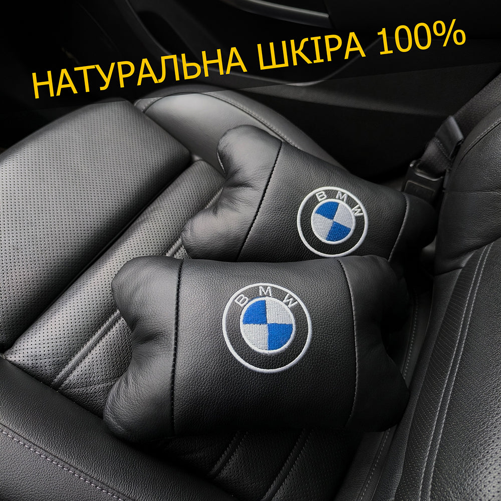 Ортопедическая подушка BMW из натуральной кожи – для комфорта в машине
