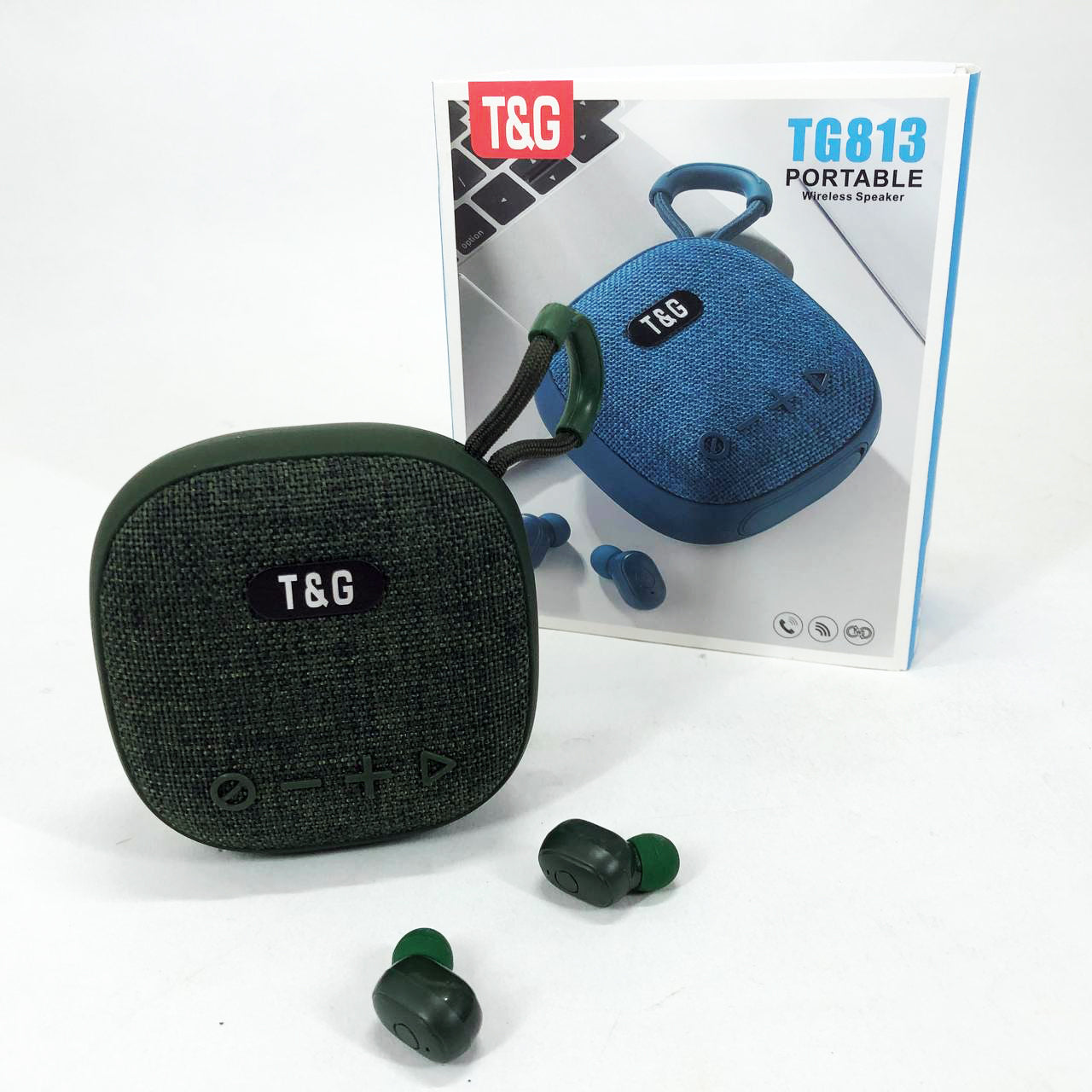 Колонка-Bluetooth с наушниками TG813. Цвет: зеленый