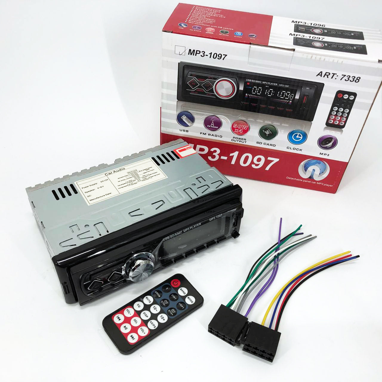 Автомагнитола MP3-1097 BT ISO со съемной панелью, Автомагнитола магнитола в авто с Usb сенсорная