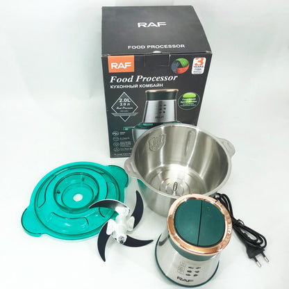 Кухонный комбайн RAF R.7029 электрический блендер измельчитель мясорубка 1000 Вт 2л, Мощный блендер