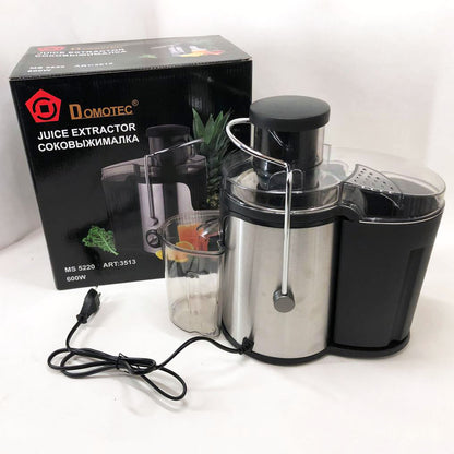 Электрическая соковыжималка Domotec MS-5220/3513 2 скорости отжима 600 W, соковыжималка для моркови