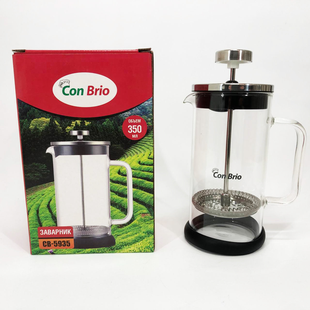 Френч-пресс Con Brio CB-5935 350 мл, Френч пресс стеклянный на кухню, Френч прессы стекло