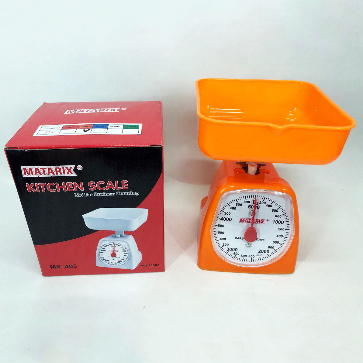 Весы кухонные механические MATARIX MX-405 5 кг, Весы для кухни для продуктов. Цвет: оранжевый
