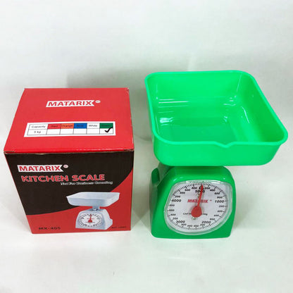 Весы кухонные механические MATARIX MX-405 5 кг, весы для взвешивания продуктов. Цвет: зеленый