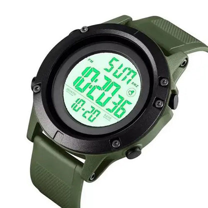 Часы наручные мужские SKMEI 1508AGWT ARMY GREEN-WHITE, Водонепроницаемые мужские часы. Цвет: зеленый