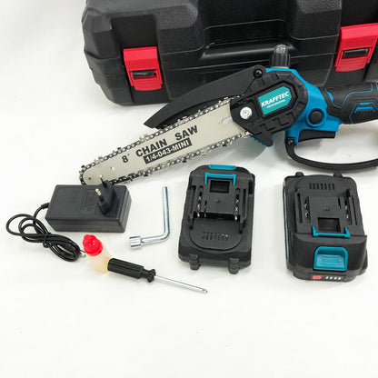 Аккумуляторная цепная мини пила 20 см в кейсе Krafftec (36V 4 Ач) + 2 аккумулятор и индикатором заряда