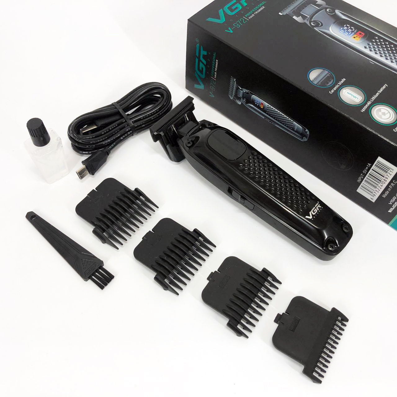 Машинка для стрижки волос триммер VGR V-972 профессиональная с насадками аккумуляторная USB