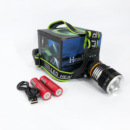 Фонарь налобный PLD-A12-TG 2x18650, Фонарик налобный мощный, Налобный прожектор, Фонарь для рыбалки