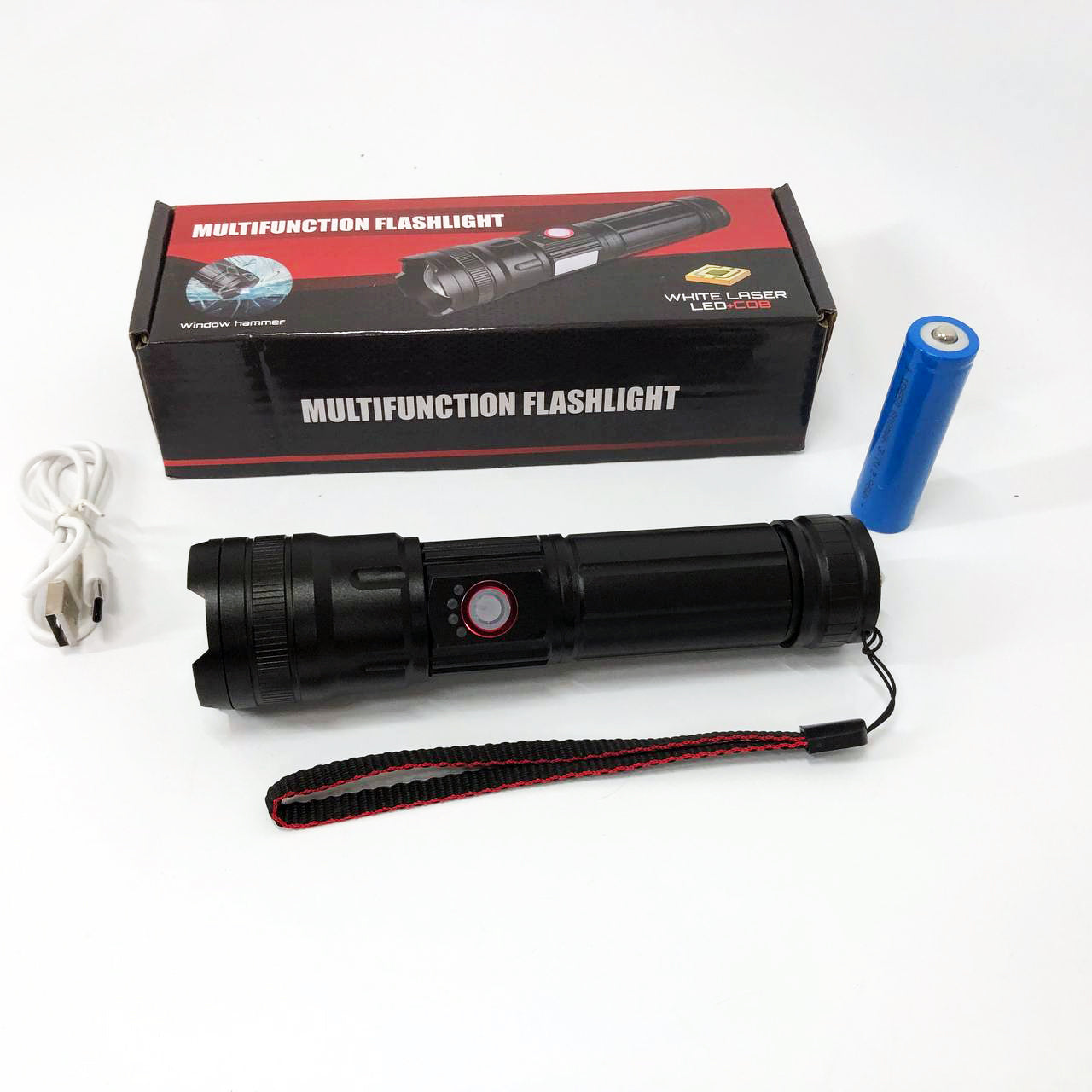 Фонарик карманный светодиодный Police BL-6525-GT100 с ремешком и функцией зума