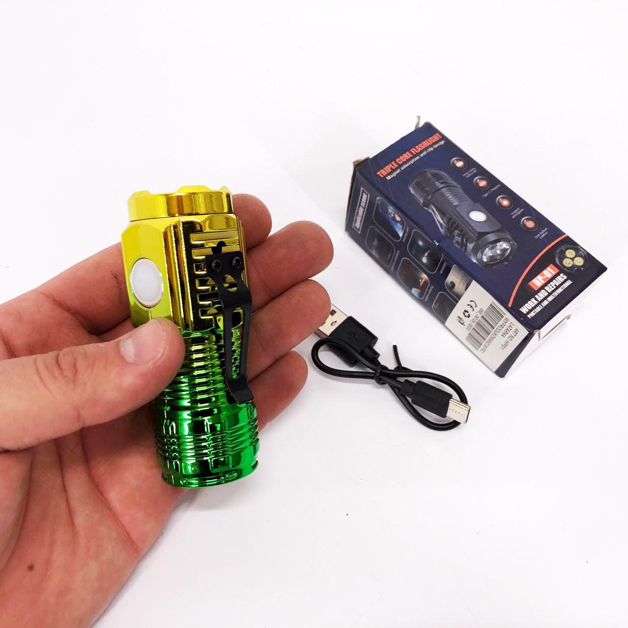 Карманный фонарик PLD-HP01-3LED, Мощный аккумуляторный лед фонарик, Лед фонарь ручной