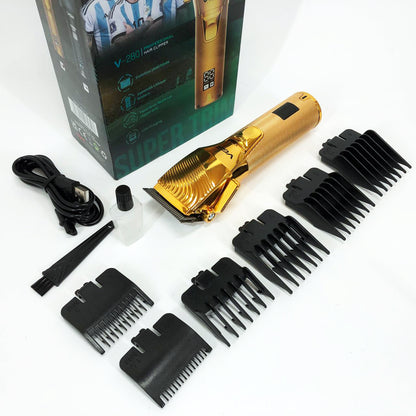 Аккумуляторная машинка для стрижки волос VGR V-280 с дисплеем и насадками, Качественная машинка