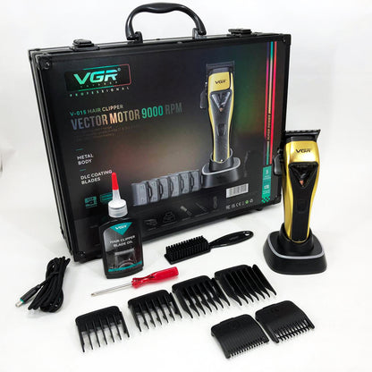 Машинка для стрижки VGR V-015 аккумуляторная беспроводная профессиональная 6 насадок