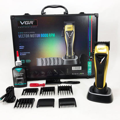 Машинка для стрижки VGR V-015 аккумуляторная беспроводная профессиональная 6 насадок