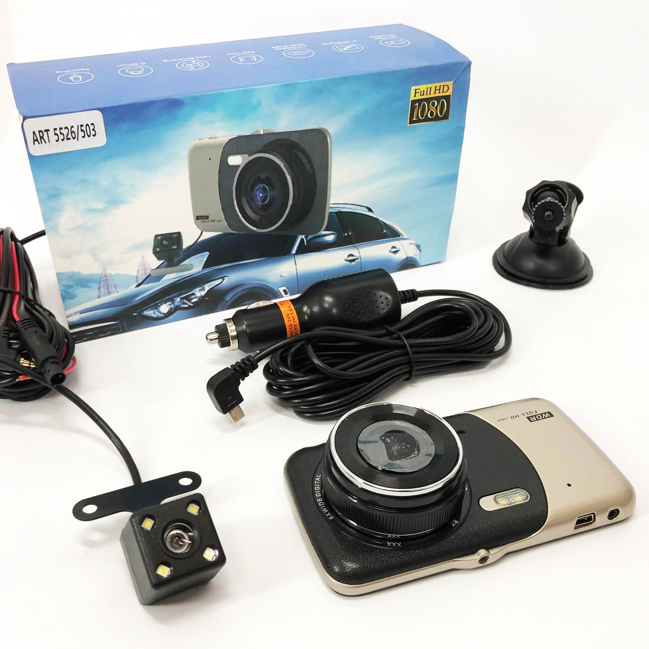 Видеорегистратор автомобильный MHZ DVR CT503 1080P с двумя камерами, Регистратор с камерой на машину