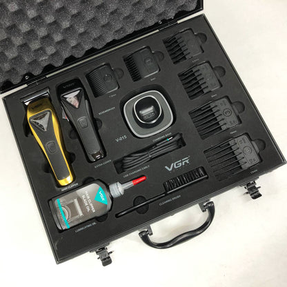 Машинка для стрижки VGR V-015 аккумуляторная беспроводная профессиональная 6 насадок