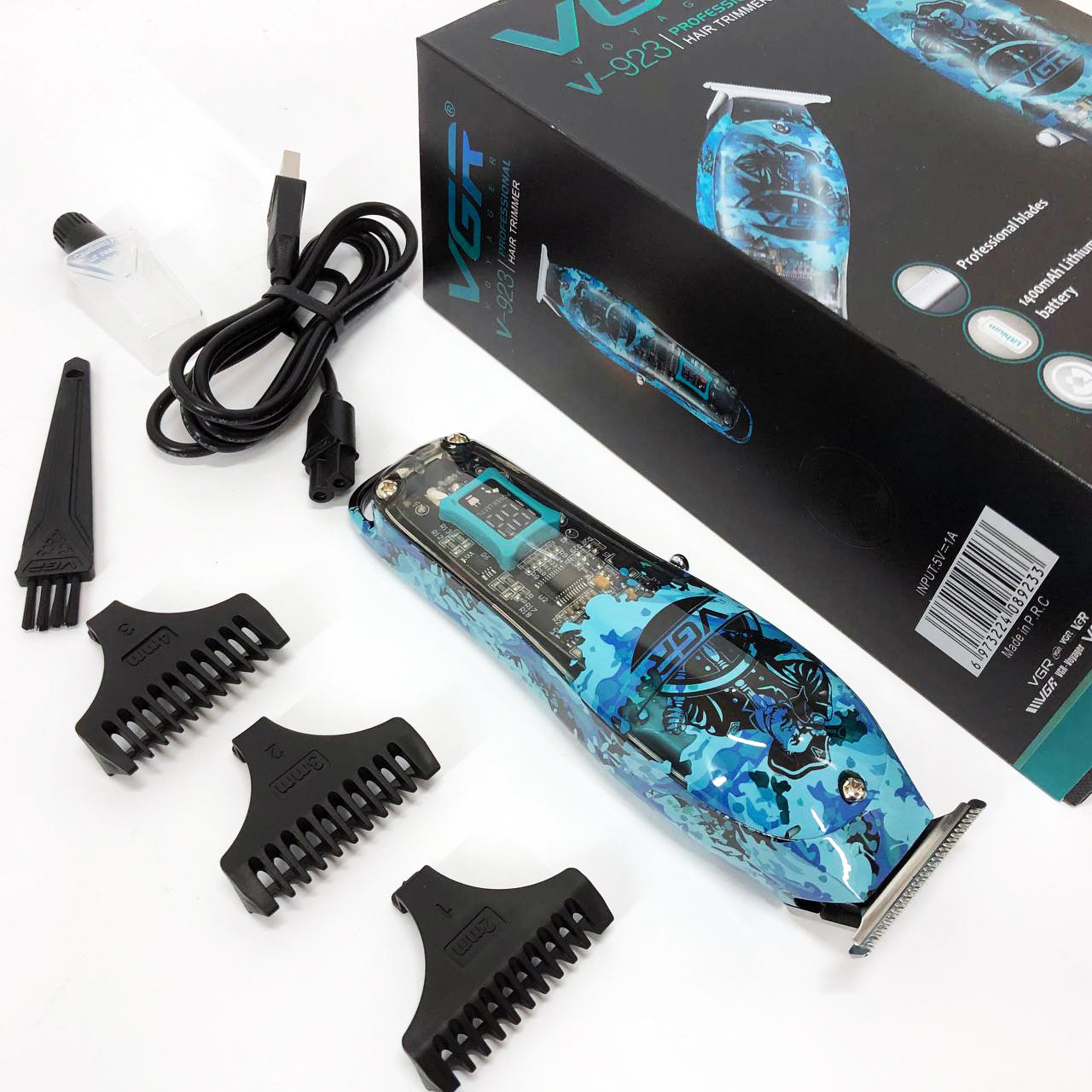 Триммер для волос и бороды профессиональный VGR V-923 аккумуляторный с LED-индикатором
