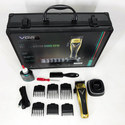 Машинка для стрижки VGR V-015 аккумуляторная беспроводная профессиональная 6 насадок