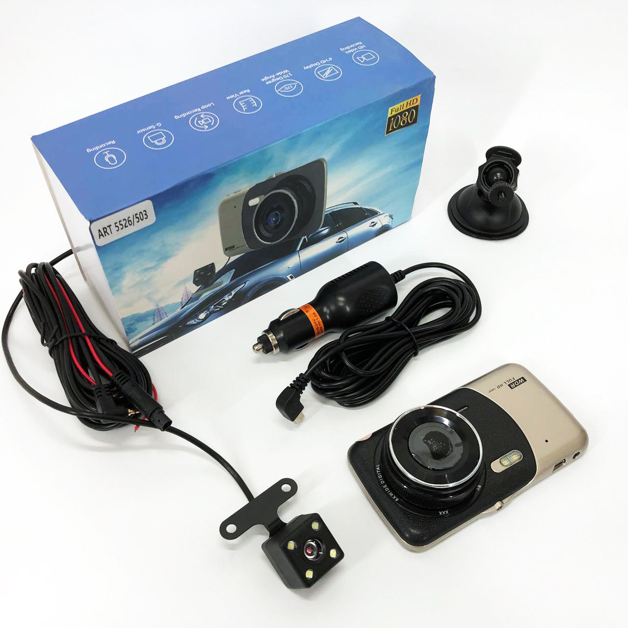 Видеорегистратор автомобильный MHZ DVR CT503 1080P с двумя камерами, Регистратор с камерой на машину