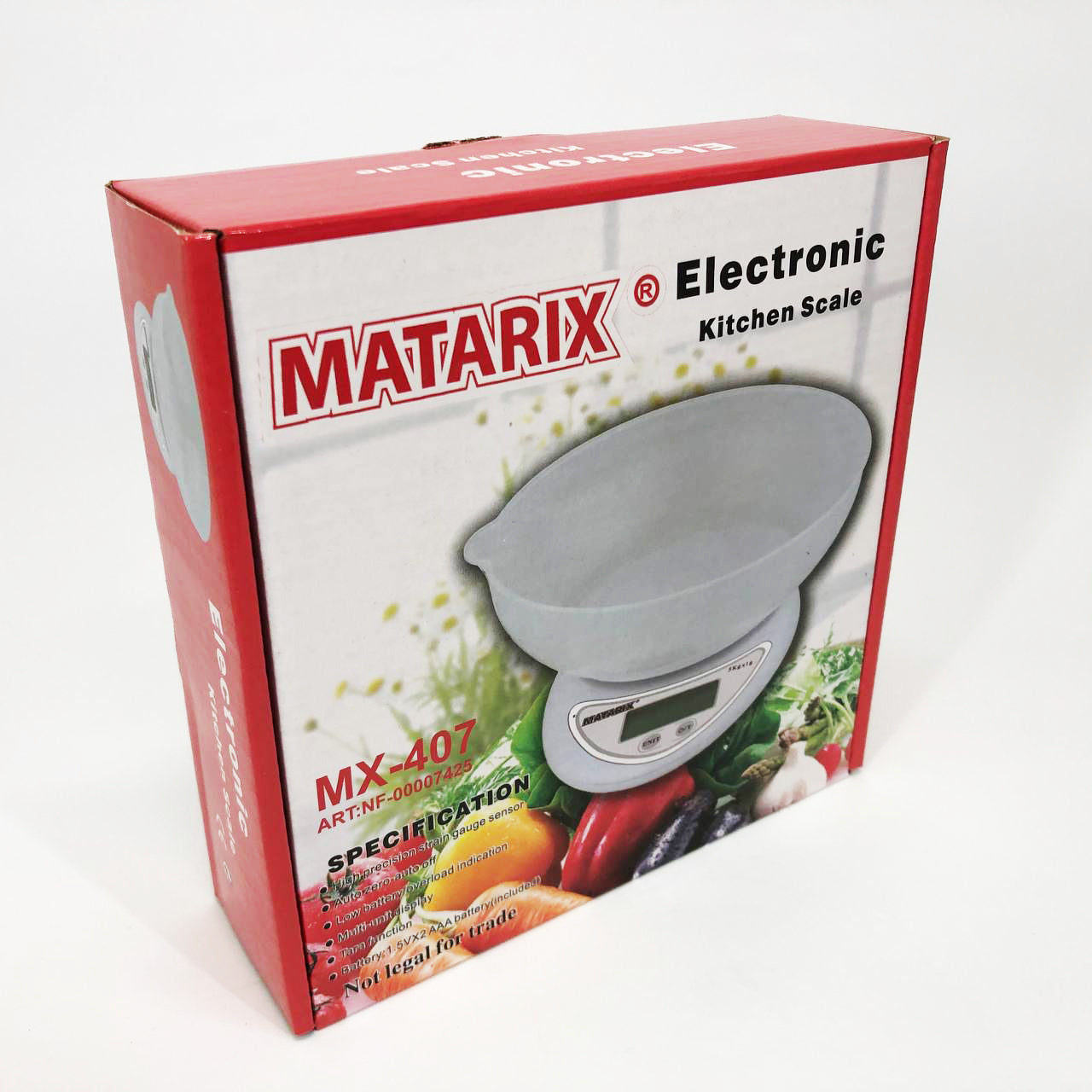 Кухонные электронные весы с чашей до 5 кг Matarix MX-407, Компактные электронные кухонные весы